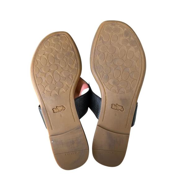 Coach Jodi Black Leather Slide Women size 8 - Picture 5 of 6